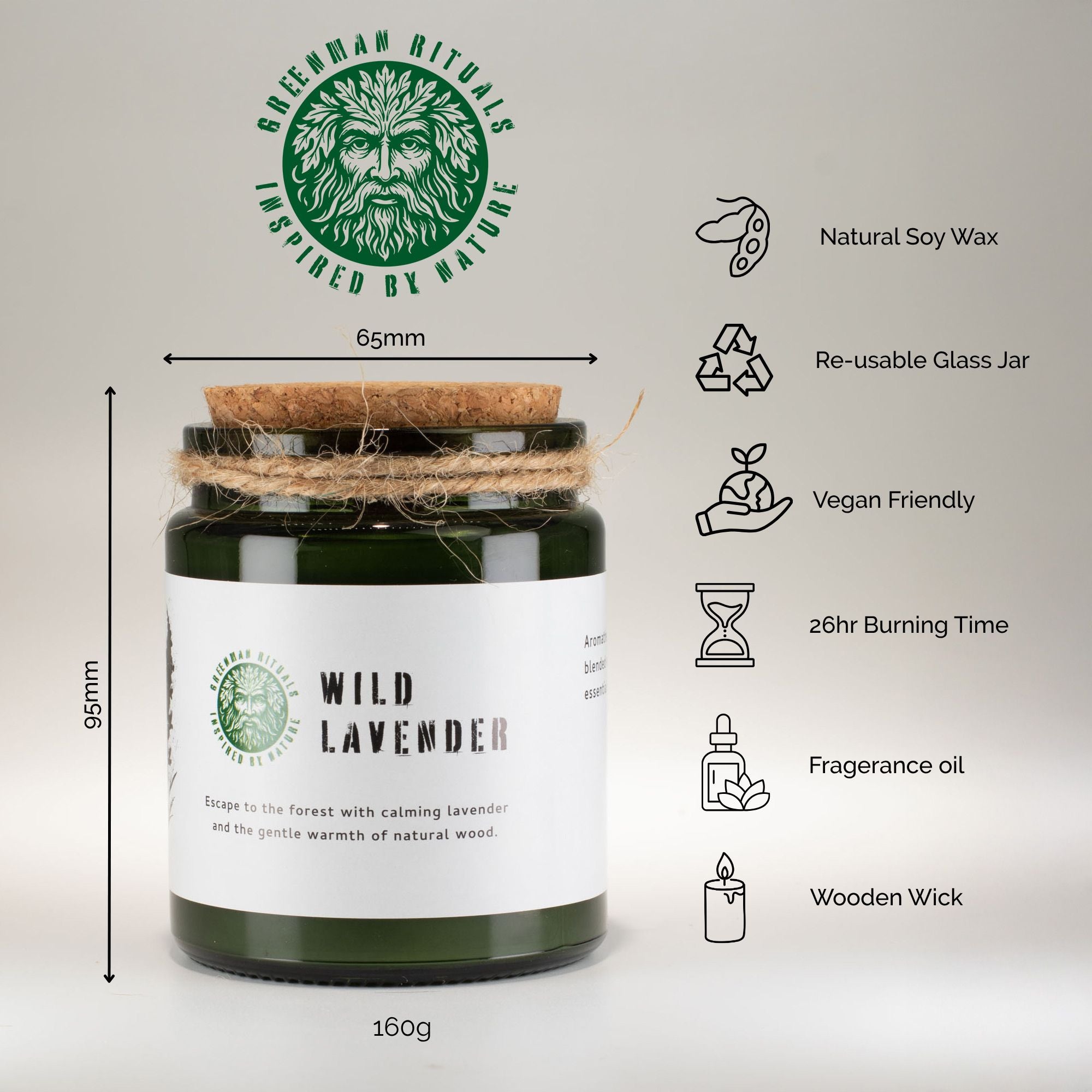 Greenman Woodwick Soy Candle - Ash & Woodsmoke