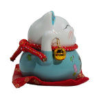 Ceramic Money Cat Bank - Blue on Cushion