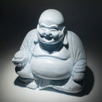 Laughing Buddha Lamp Sky Blue - Round Stand