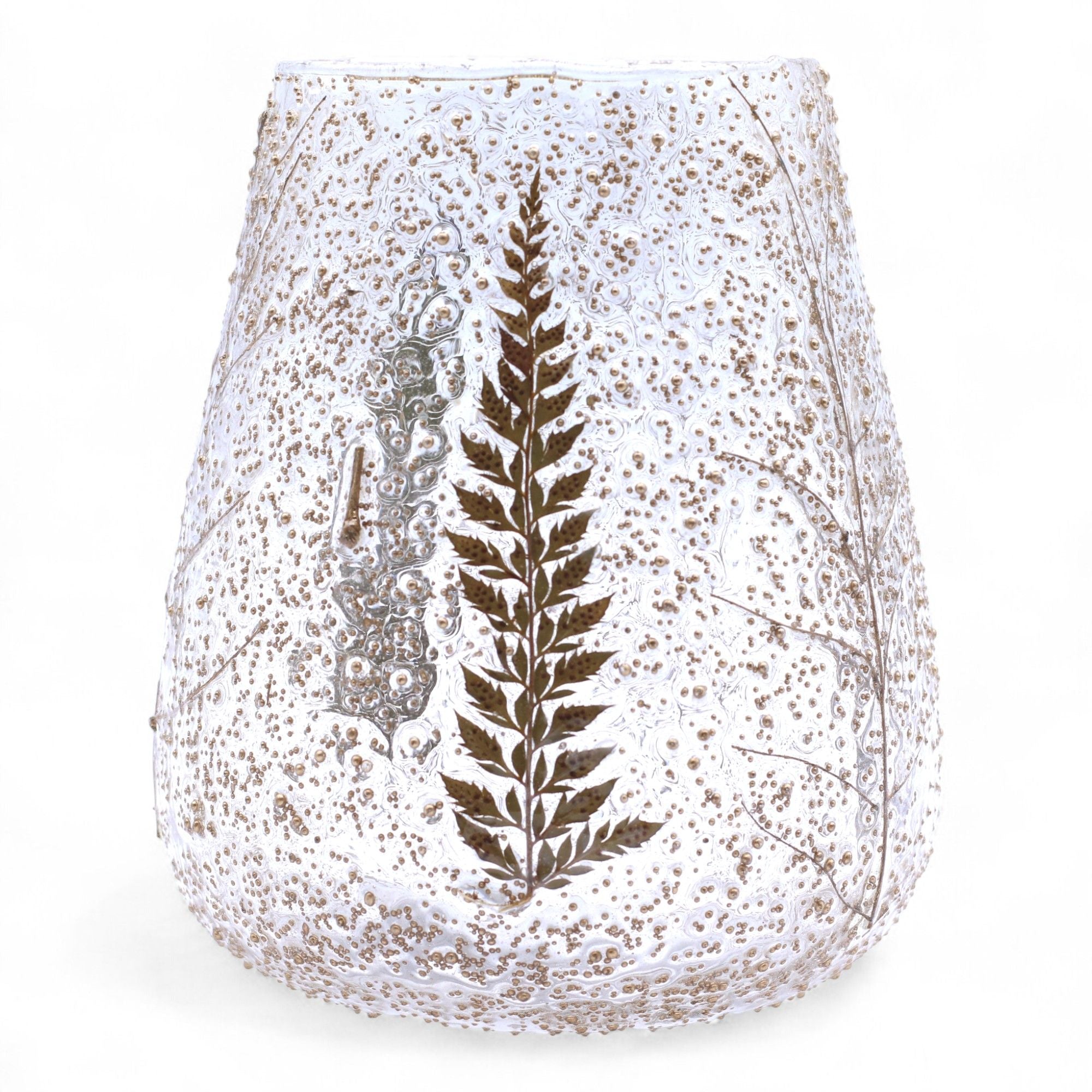 Natural Floral Glass - Large Bowl Candle Holder - Pino - (15x12cm)
