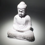 Meditation Buddha Lamp Lavender Crackle - Oval Stand